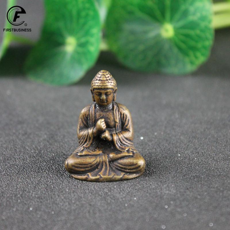 Copper Sakyamuni Buddha Miniature Figurine Home Decor Statue Brass Sculpture Office Desktop Decoration Car Ornaments Accessories