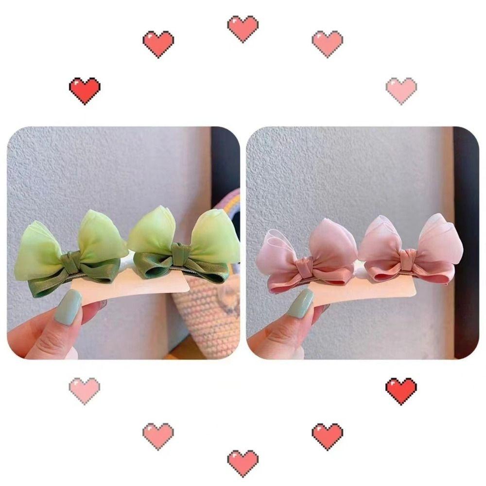 2 PCS Bowknot Bow Hairpins Candy Color Headwear Fashion Hair Accessory  Baby