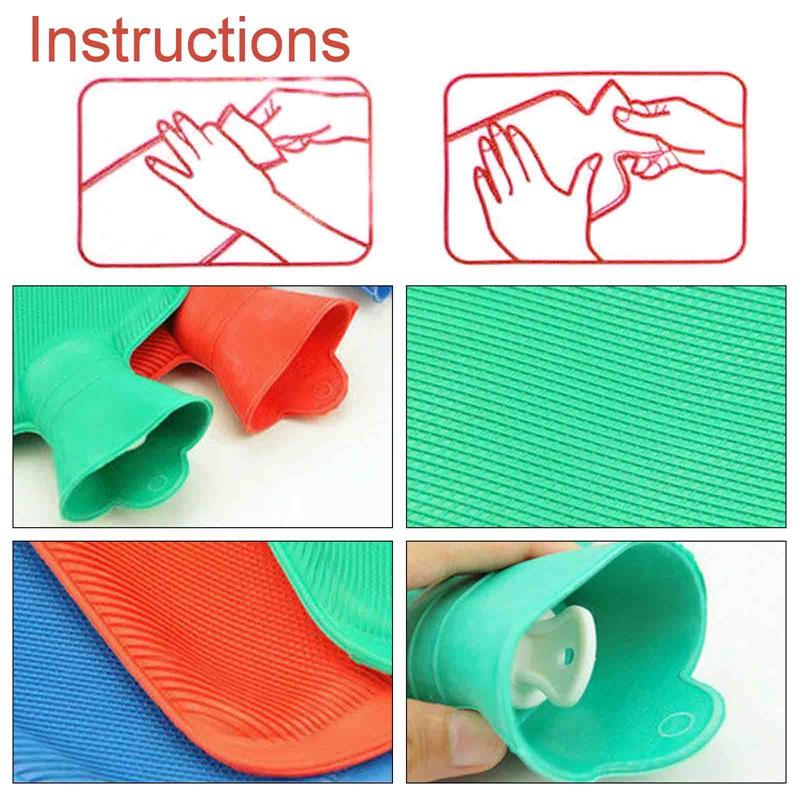 500/1000ml Water Injection Rubber Hot Water Bottle Thick Hot Water Bottle Winter Warm Water Bag Hand Feet Warmer Water Bottle