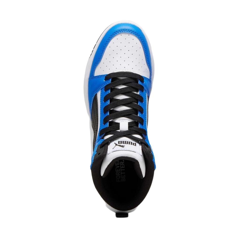 Puma Rebound V6 Casual Retro Mid-Top Kids Skate Shoes Kids Sneaker Blue Black 393831-06