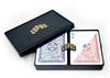 Copag Legacy Design Plastic Poker Size Playing Regular Double Deck Set 4-Color 100% Cards, Index, Red/Blue,