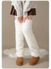 Women's Coral Fleece Over-the-Knee Socks - Warm Velvet-Enhanced Knee Pads & Leg Warmers for Autumn/Winter.