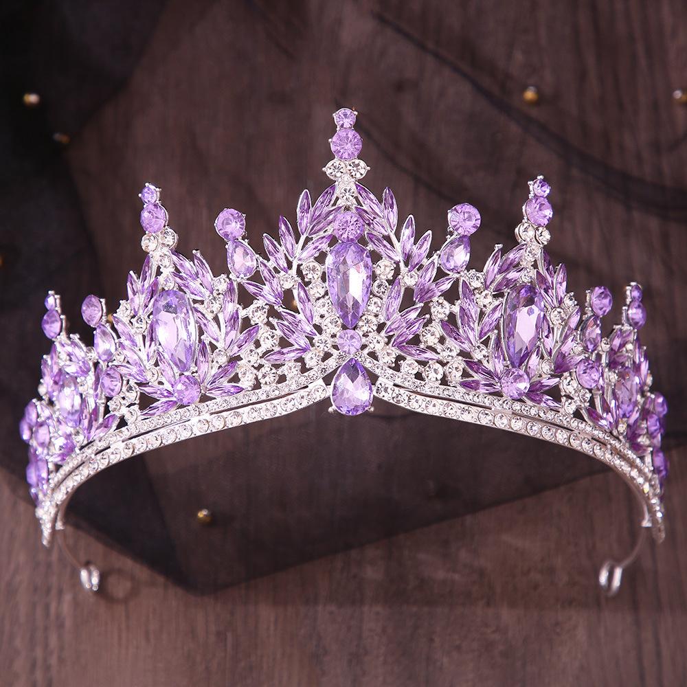 DIEZI Vintage Baroque Crystal Flower Tiara For Women Girls Party Luxury Bridal Bride Rhinestone Crown Hair Accessories Jewelry