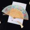 Folding Fan with Narrow Edges In Ancient Style, New Chinese Style Portable Summer Hollow-Out Fan for Women, Suitable for Hanfu and Dance