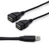 USB Male to Double USB Female Adapter Cord Wire Y Splitter Cable for Multi Device 2 in 1 Charging and Data Transfer Line