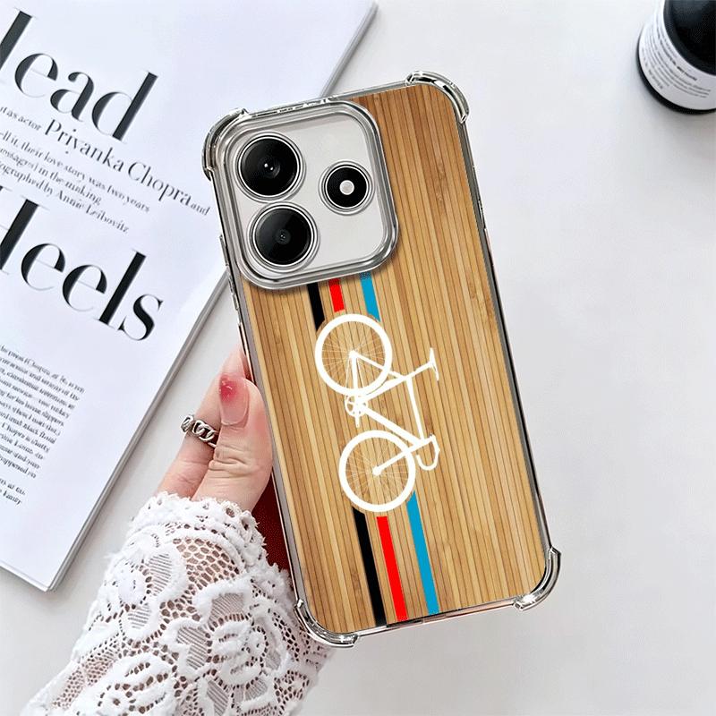 Bicycle Bike Sports Plating Phone Case For Xiaomi Redmi Note 14 15 Pro Plus 13 12 11 11S 11T 10 9S 9 5G Anti-Fall Airabag Cover