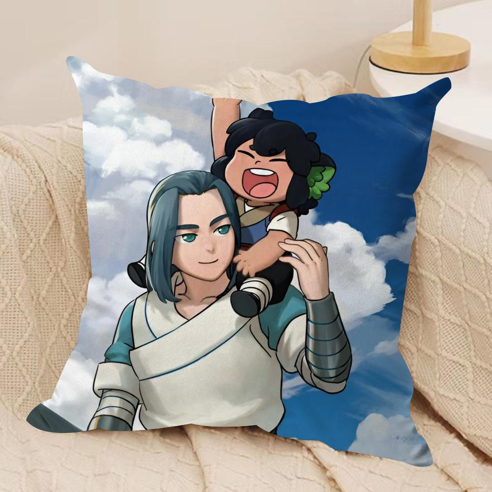 Anime The Legend of Hei Cushion Cover Soft Plush Fabric Double-Sided Printed Sofa Cushion Cover for All Seasons Home Decor Gift