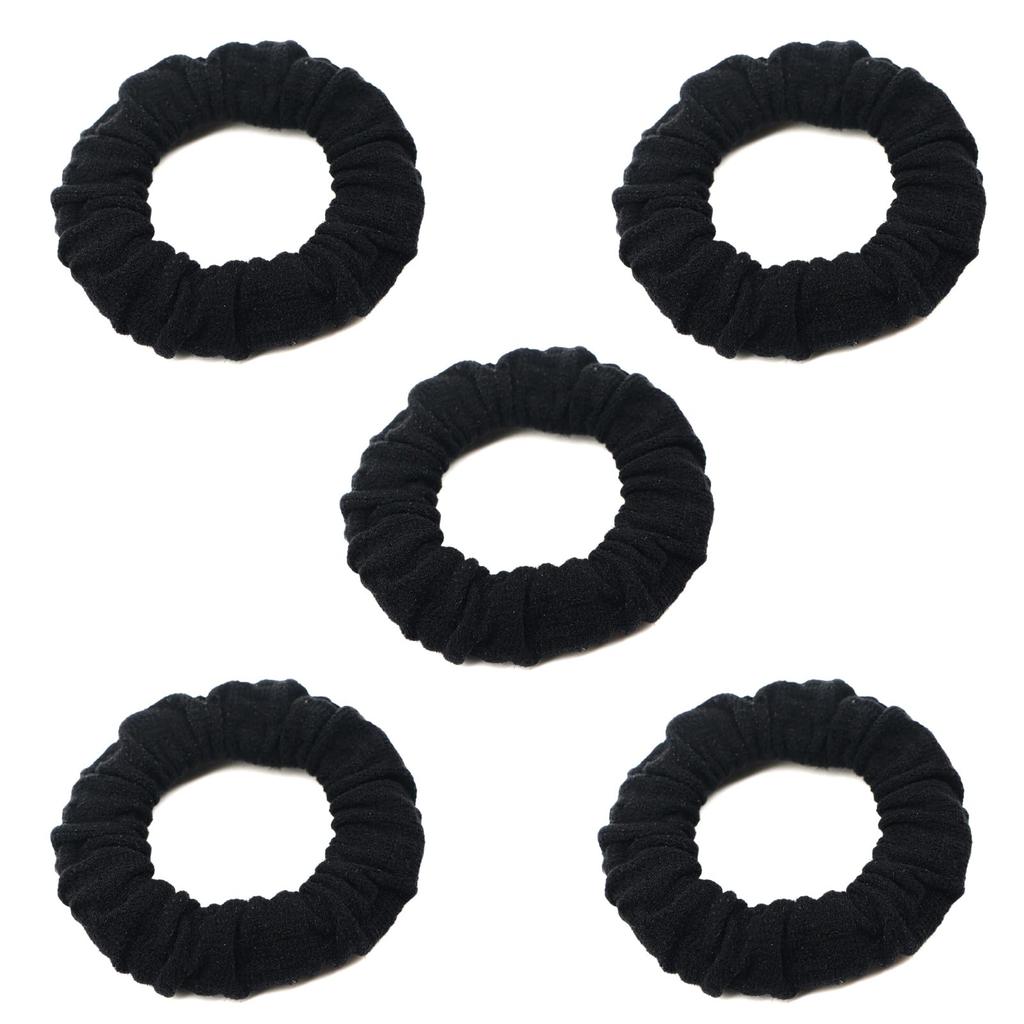 Youxuan Polyester Hair Ties and for Women Scrunchies, 10-Pack - (Black)