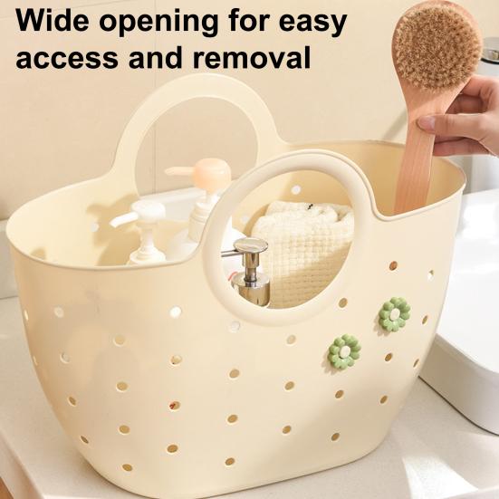Handheld Basket Portable Bathroom Shower Tote Caddy with Handles Hollowed Out Storage Basket Tote for Home Bedroom College Dorm