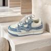 New student denim blue retro thick-soled heightening casual bread shoes breathable sports board shoes