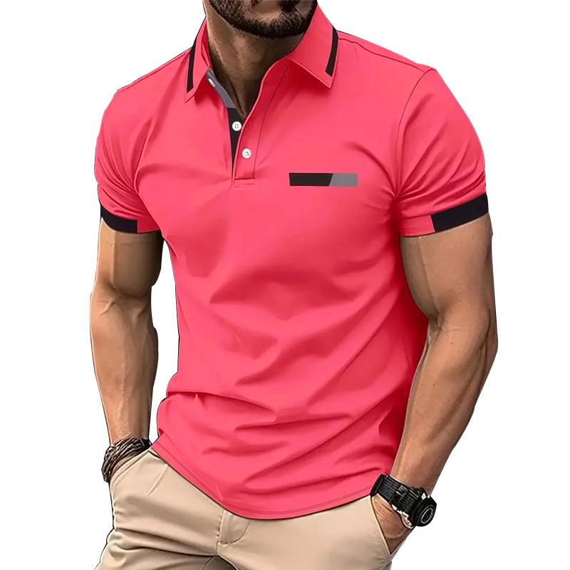 Stylish short-sleeve polo shirt, slim fit, ideal for casual daily wear.