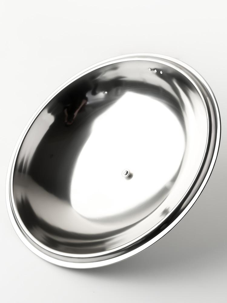 Stainless Steel Old Iron Pot Cover, Thickening Wok, Universal Pot Cover, Kitchen Tools with a Smooth Handle, Modern Household