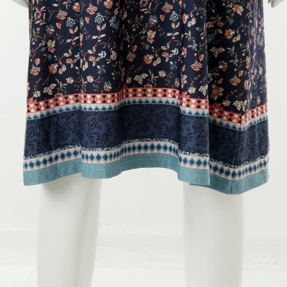 Venus Flower Border Print Dress Vevs117l
