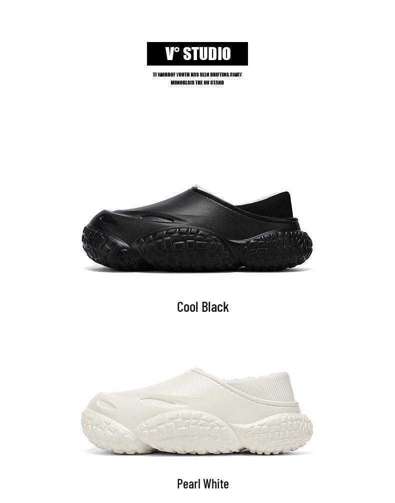 Winter Cotton Slippers: Non-slip, Waterproof, Thick-soled, Warm Velvet, Closed-toe for Men & Women