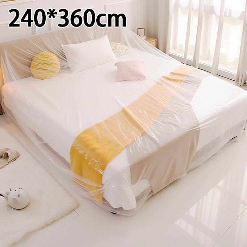 

Transparent Disposable Bed Dust Cover Waterproof Thick Plastic Furniture Protection Easy Application Elastic Edges