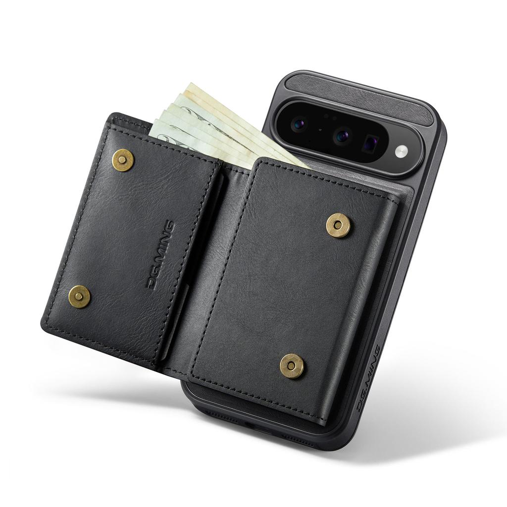 DG.MING M6 Series For Google Pixel 10/10 Pro Case Magnetic Wallet PU + PC + TPU Phone Cover