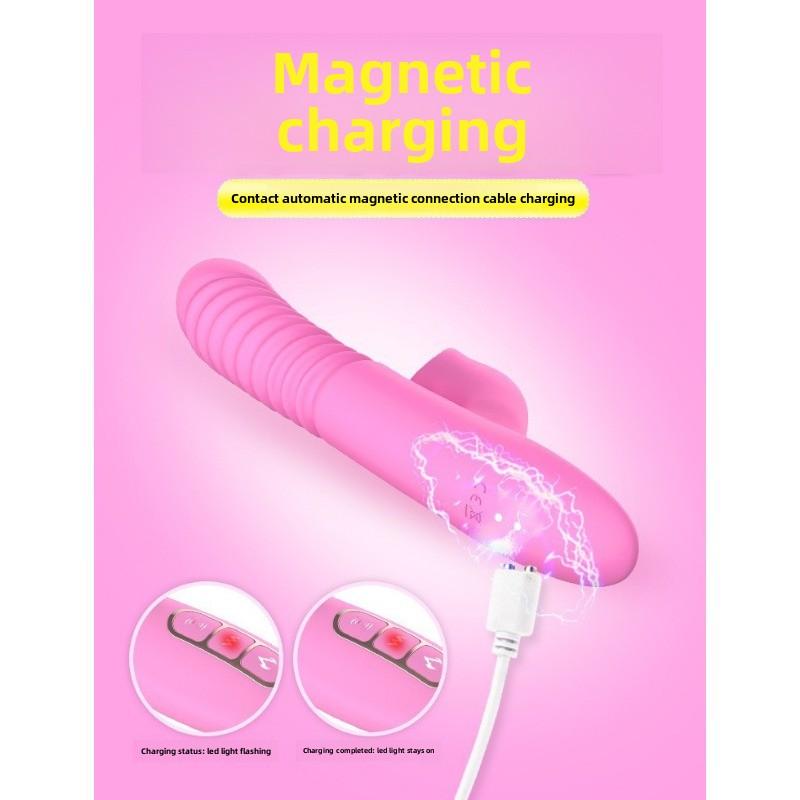 Honey Tongue Cyclone Fully Automatic Telescopic Heated Vibrator Female Electric Masturbator Erotic Sex Toys