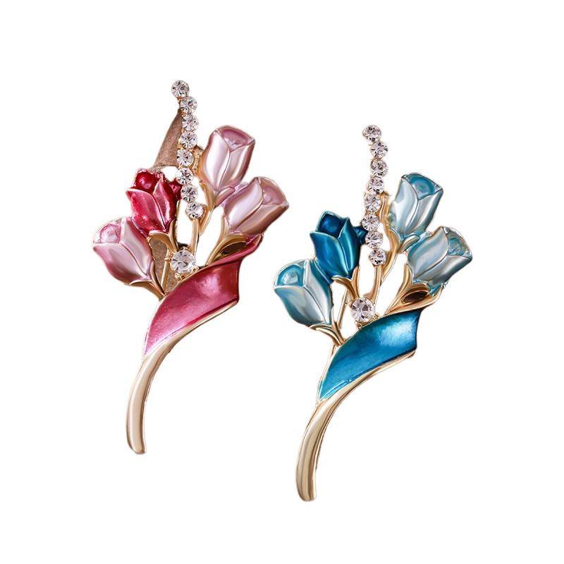 [HS][LA]1Stk Mode Elegant Blume Tulpe Brosche Für Damen Kleidung Mantel Schmuck Zubehör Geschenk