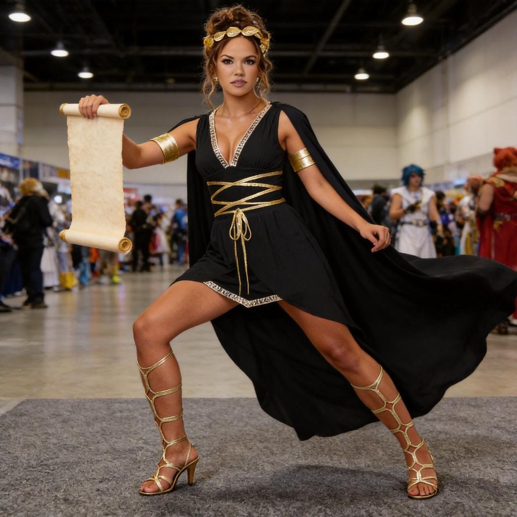 Game Greek Goddess Costume Dress With Silver Mesh Fabric For Cosplay Events