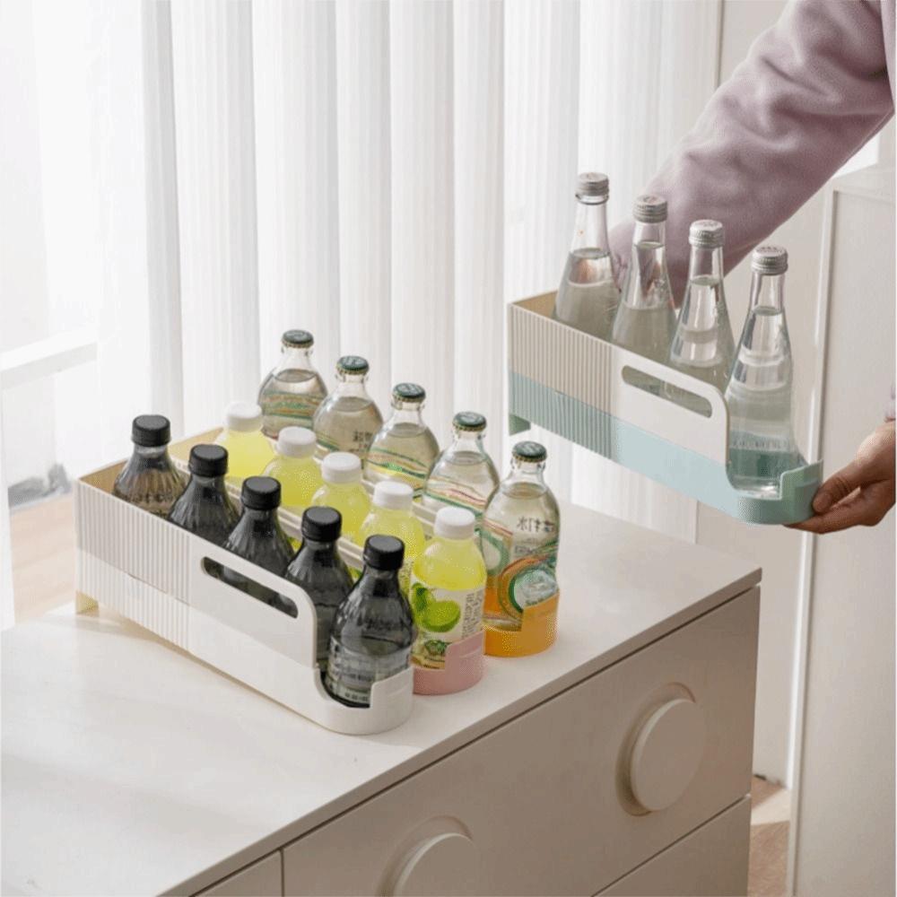 Foldable Drink Organizer Large Capacity Refrigerator Storage Rack Fridge Storage