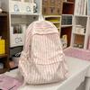 Schoolbag Fashion Striped Backpack Women's 1011 New Versatile Large Capacity Lightweight Travel Backpack Student School Bag