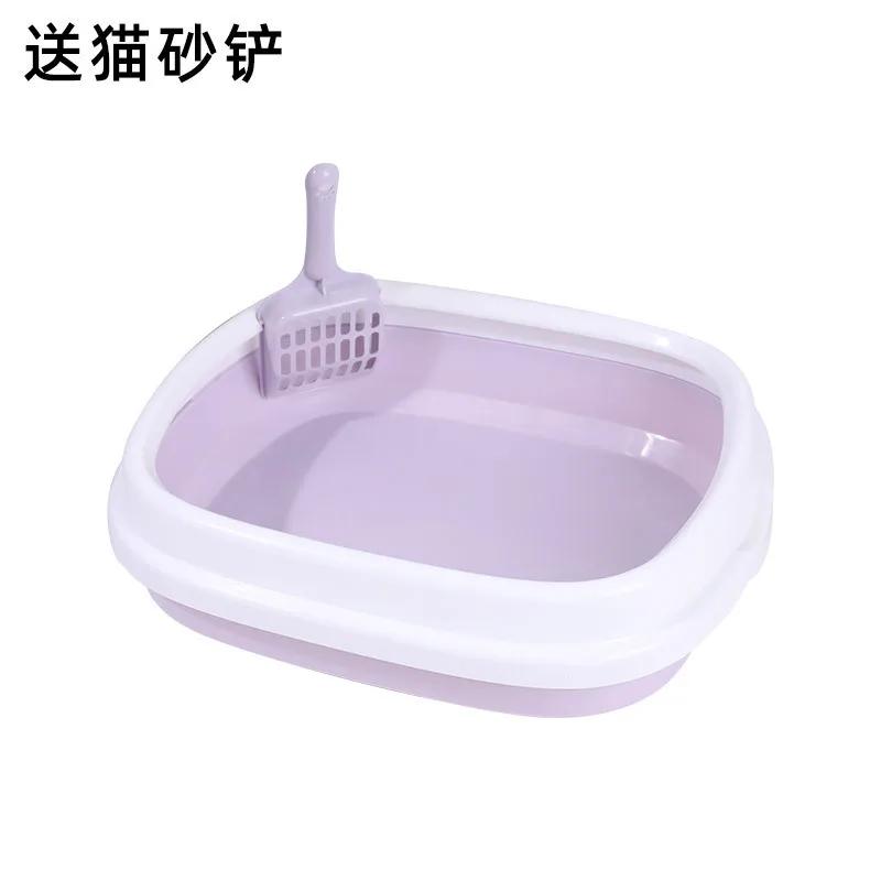 Cat Litter Box Portable Bedpan Removable Semi Closed Kitty Litter Pan Potty Toilet for Rabbit Medium Large Cats Small Animals