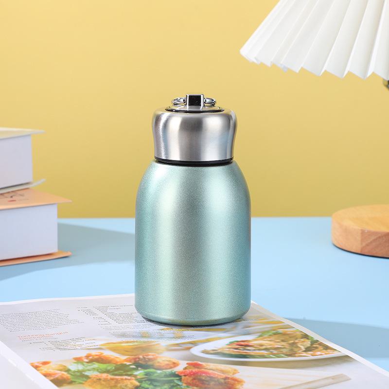 Compact 304 Stainless Steel Vacuum-Insulated Cup with Handle and All-Steel Lid