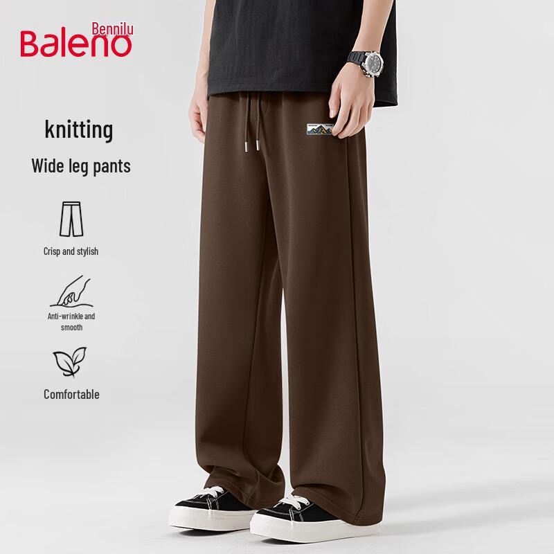 Baleno Men's Heavyweight Retro Wide-Leg Casual Pants