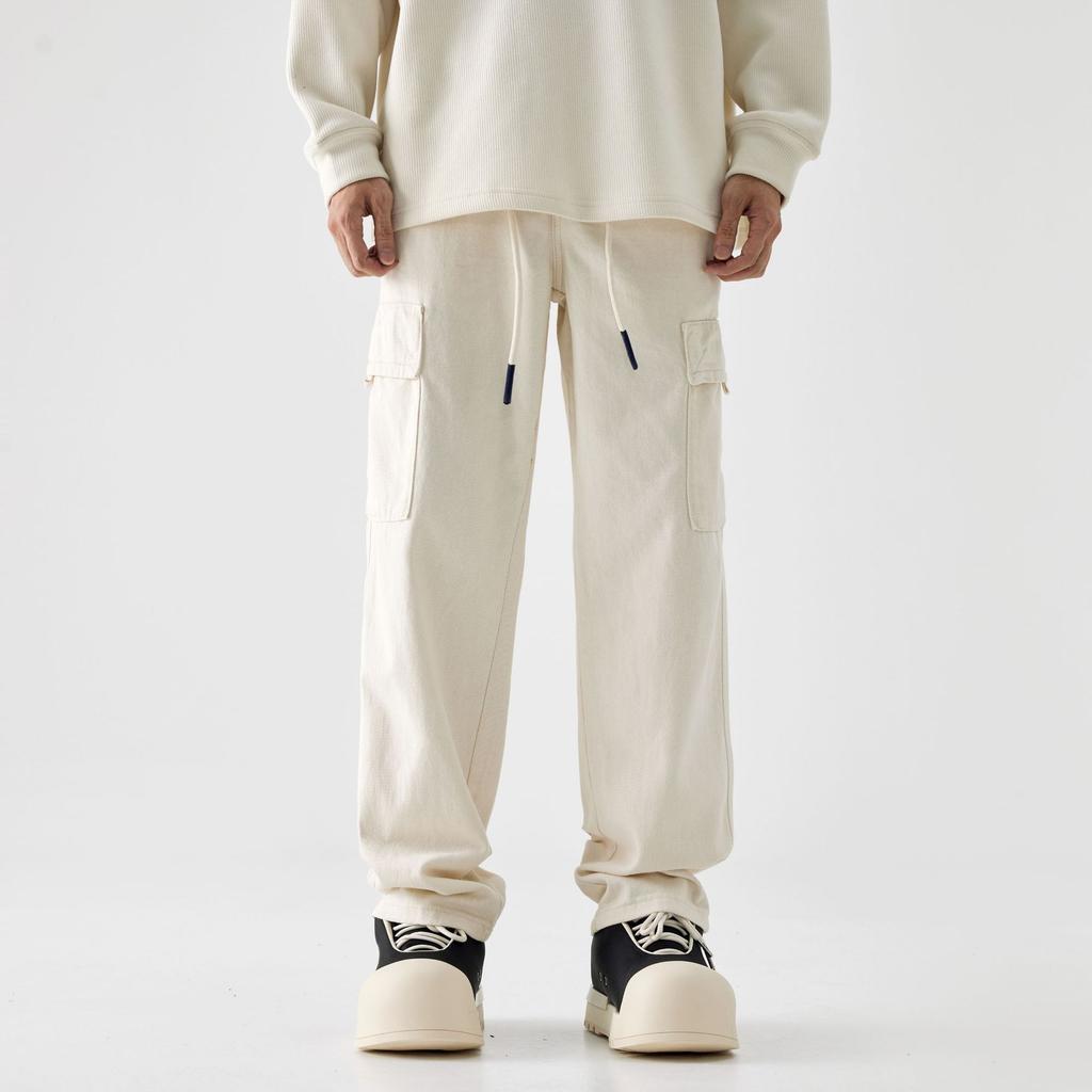 Casual Jeans Men's Trendy Brand Tooling Loose Straight Elastic Waist Sweatpants