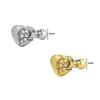 Gaibei European & American 3D Heart Ear Stud with Round Zircon Piercing Jewelry