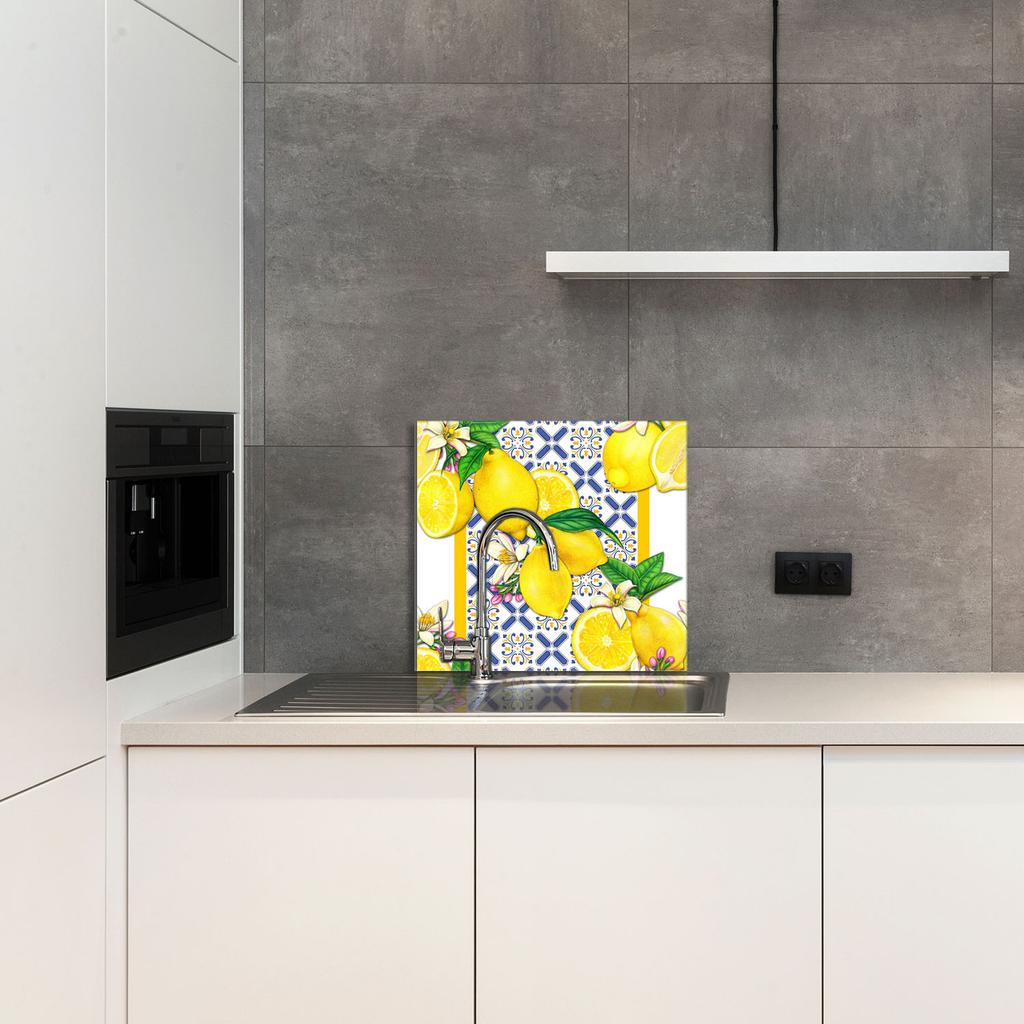 PANEL SZKLANY DO KUCHNI 65x60 Cytryny