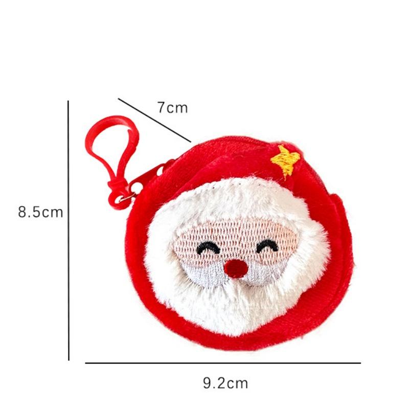 Cute Christmas Plush Coin Purse Kawaii Santa Claus Snowman Doll Coin Pouch Keychain Backpack Pendant Decoration Children Gift