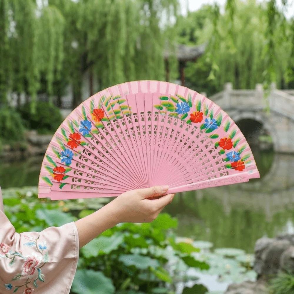 Traditional Hand-painted Fan Classic Handheld Fan Hand Crafted Chinese Style Fan Wedding