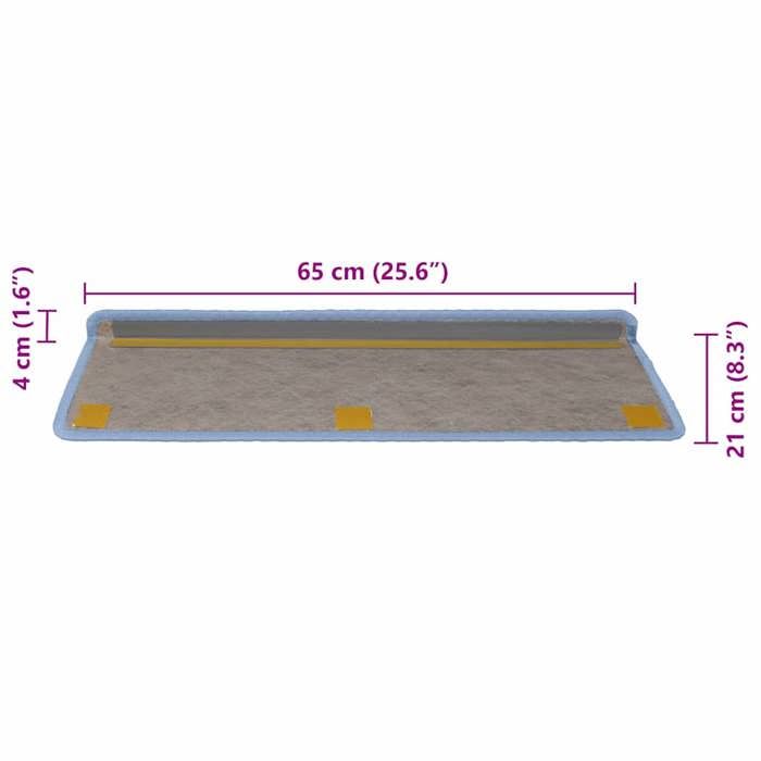 VidaXL Tapis d'escalier autocollants 30 pcs 65x21x4 cm bleu, bande de roulement, tapis de bande de roulement d'escalier, 3365886