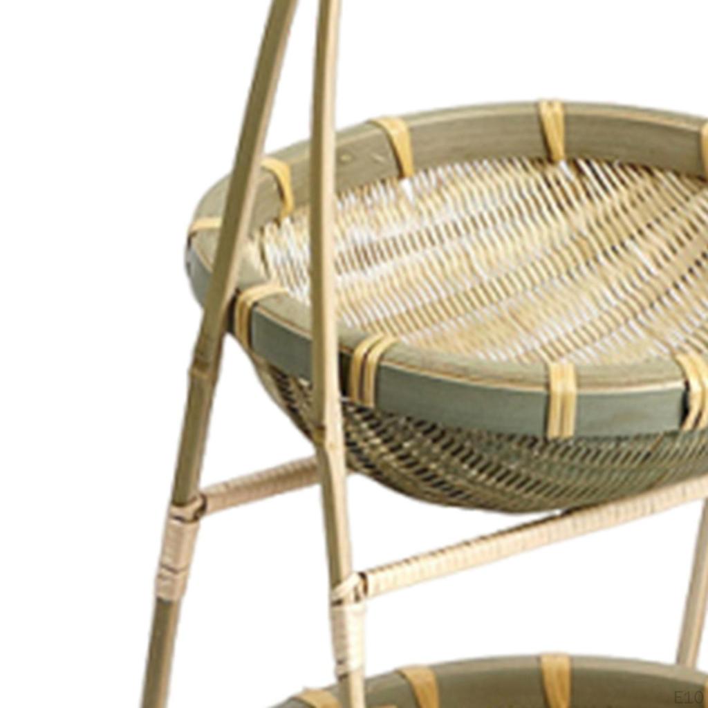 Bamboo Woven Basket ,Kitchen Counter Organizing ,Portable, Fruit Food Vegetable Storage for