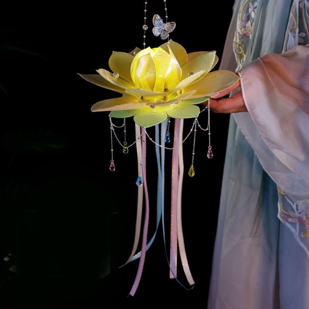 Blossom Lotus Flower Lanterns Glowing Rabbit Lotus Lantern  Festival Gift