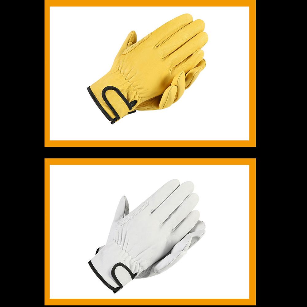 Work Gloves Sheepskin Leather Workers Work Welding Safety Protection Garden Sports Motorcycle Driver Wear-resistant Gloves