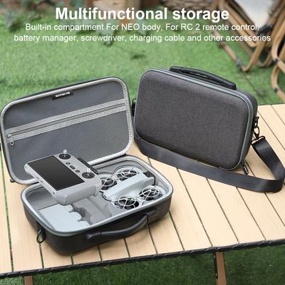 Portable Carrying Case Protective Shoulder Bag Storage Bag Travel Bag for DJI Neo Drone and RC 2 Remote Controller