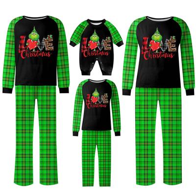 Conjunto de camiseta y pantalones de manga larga a juego con estampados navideños para toda la familia Conjuntos a juego para toda la familia