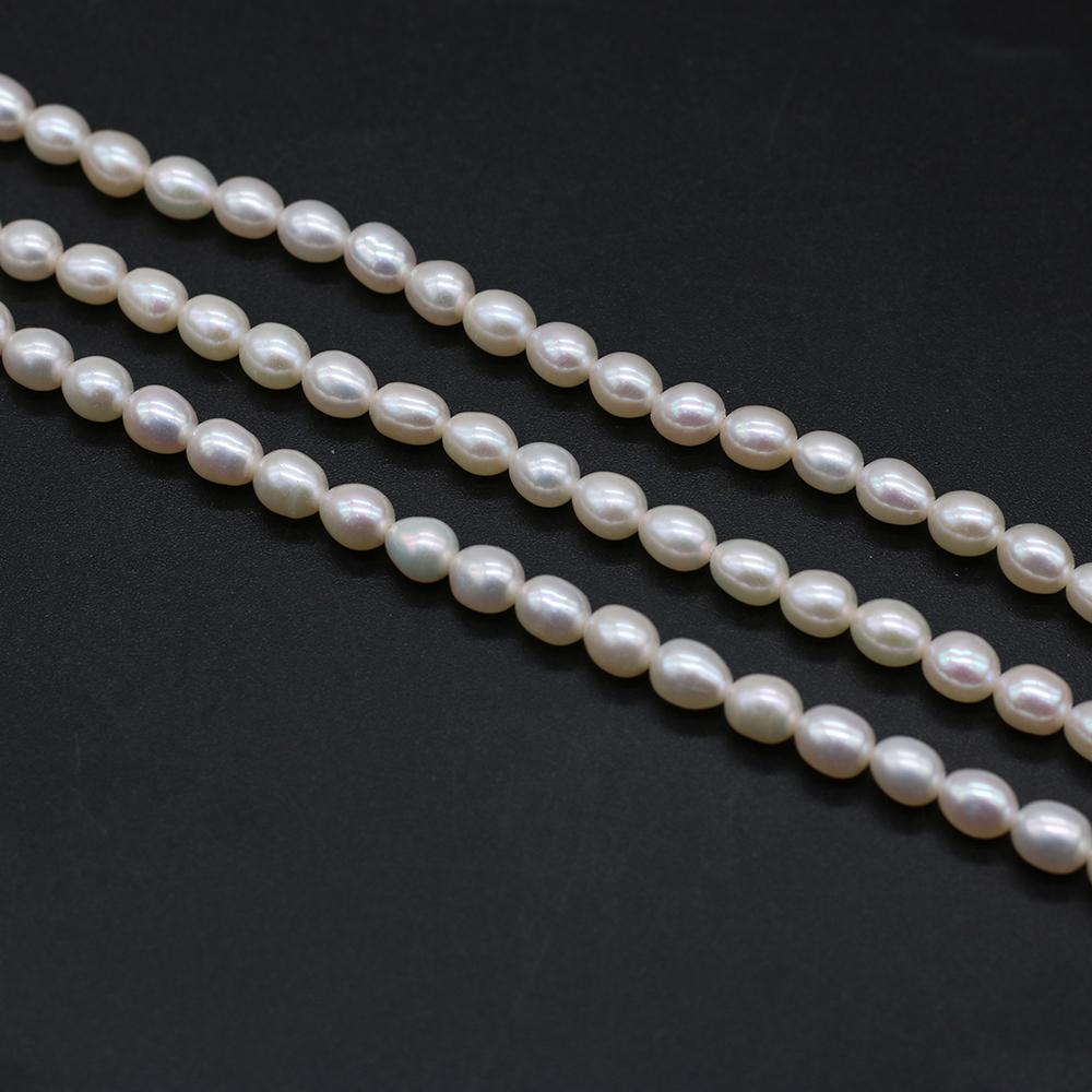Luxury White Natural Freshwater Rice Shape Pearls 5-5.5mm, 36cm Strand Handmade Wedding Jewelry Accessories DIY Crafts