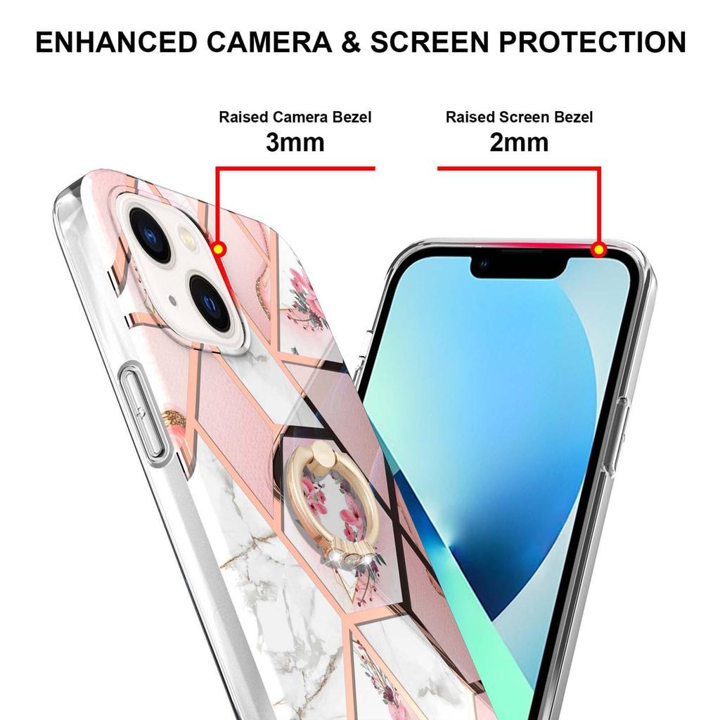 Flower splicing marble is suitable for Apple iPhone16 mobile phone case 15Pro all-inclusive anti-drop 14plus.