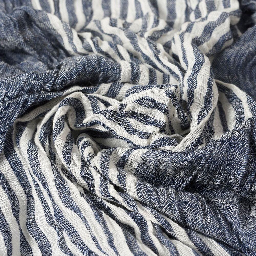 Luxury Cotton Linen Yarn-dyed Winter Men's Scarf Striped Soft Thin Long Shawl Tassel Neckerchief Wrap Autumn Winter Warm