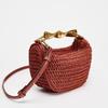 Summer Half-Mo Beach Straw Shoulder Bags Women's Woven Design Straw Bag Vacati Clutch Purse Handbags Chains Crossbody Bags