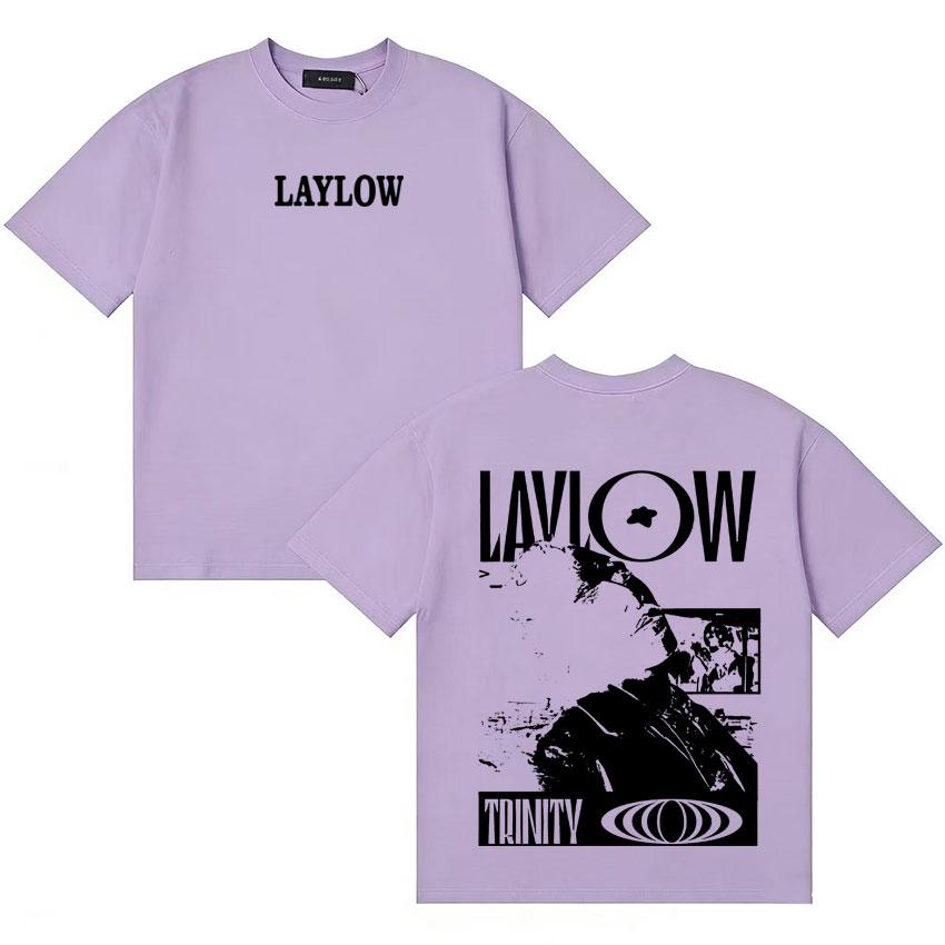 French Rapper Laylow Album Graphics T Shirts Unisexs Women Hip Hop Double Sided Fashion Summer Y2K Tshirts Retro Short Sleeve Tees