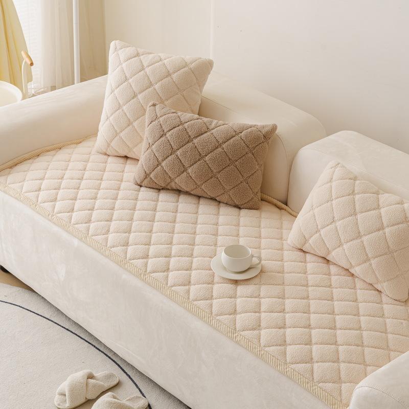 Autumn And Winter Sofa Cover Fabric Solid Anti Slip One-Piece Laying Straight Row Sofa Cushion Cover Skin Friendly And Versatile