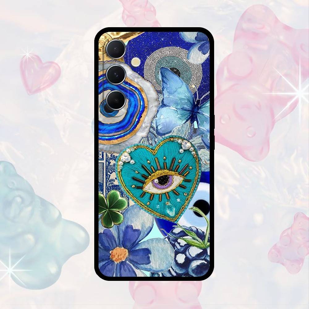 

AAA Evil Eye Butterfly Collage Phone Case For Samsung S25,S24,S21,S22,S23,S30,Ultra,S20,Plus,Fe,Note,10,9,5G Black Cover Samsung S25