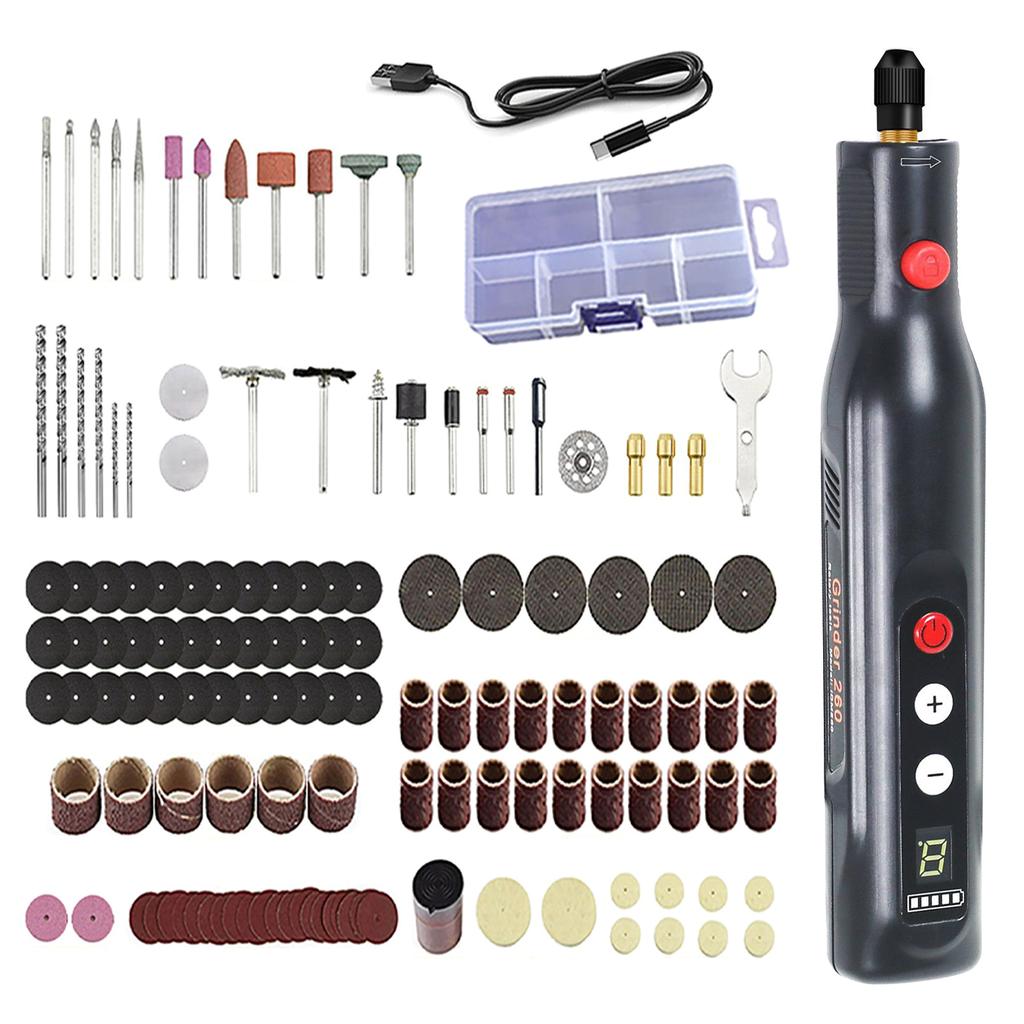 Quick Change Cordless Rotary Engraver Polisher Including LED Rings Light Type C Fast Charging Ergonomic Handle For Comfortable All Day Use