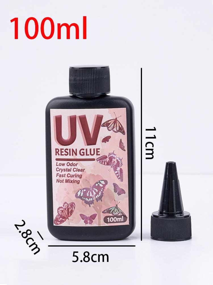 Harter UV-Harzkleber Kristallklar Ultraviolett Härtendes Epoxidharz UV-Kleber Solarhärtend Sonnenlichtaktiviert DIY Schmuckherstellungswerkzeuge