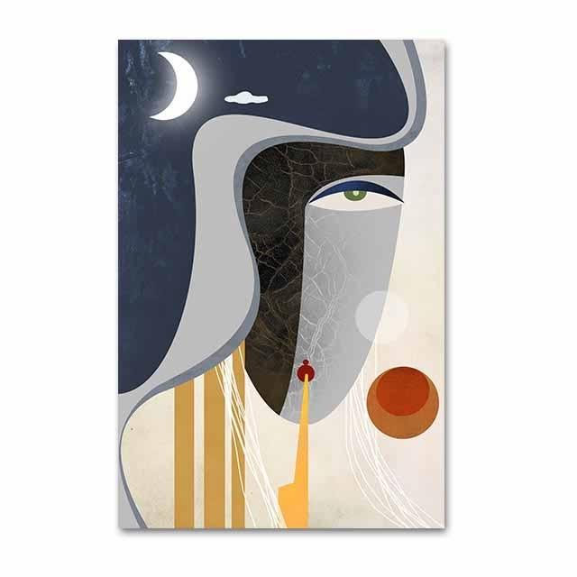 Impression de surface abstraite: Peinture à l'huile d'art mural moderne au milieu du siècle