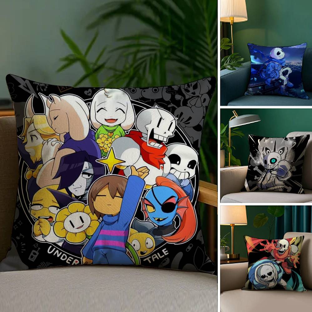 Game U-Undertale Pillow Case Sofa Living Room Bedroom Double-sided Printing Square Cushion Nap Time Cushion Cover